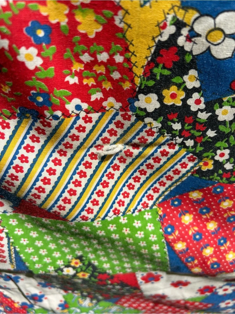 Vintage Quilt Handmade Patchwork Cat Blanket Bedspread Multicolor 82x100 As Is